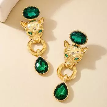 Модные висячие серьги для женских украшений зелёный