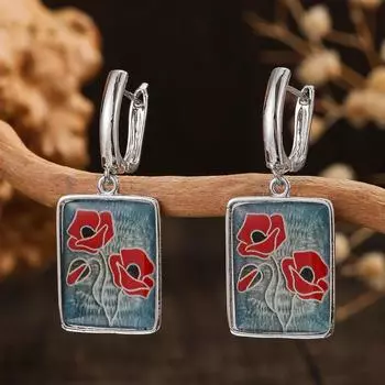 Модные висячие серьги для женских украшений синий