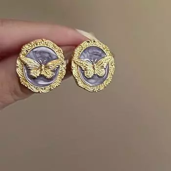 Модные висячие серьги для женских украшений фиолетовый