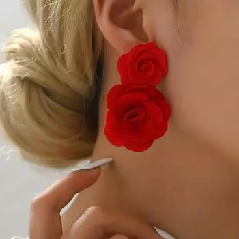Модные висячие серьги для женских украшений красный