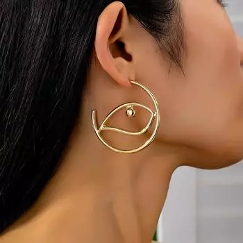 Модные висячие серьги для женских украшений золотой