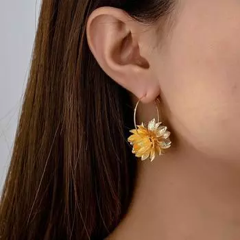 Модные висячие серьги для женских украшений золотой