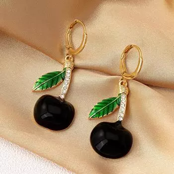 Модные висячие серьги для женских украшений чёрный