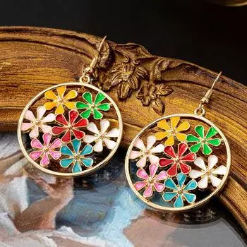 Модные висячие серьги для женских украшений разноцветный