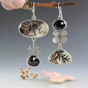 Модные висячие серьги для женских украшений чёрный