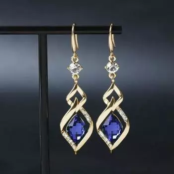 Модные висячие серьги для женских украшений синий