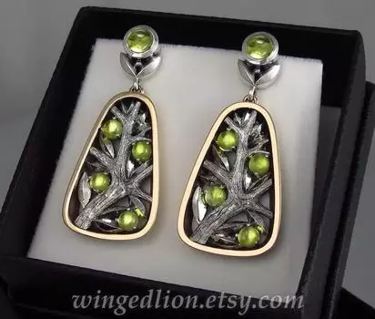 Модные висячие серьги для женских украшений зелёный