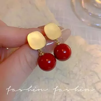 Модные висячие серьги для женских украшений красный