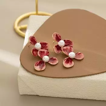 Модные висячие серьги для женских украшений красный