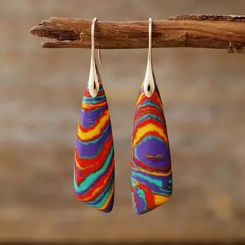 Модные висячие серьги для женских украшений разноцветный