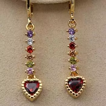 Модные висячие серьги-подвески для женщин, золотые серьги-цепочки с радужным цирконием, ювелирные изделия, аксессуары для свадьбы, помолвки, подарка золотой