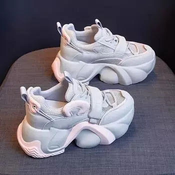 Модные внутренние высокие папины туфли женские летние кожаные сетчатые дышащие ажурные сандалии подходящего цвета повседневная женская обувь 34