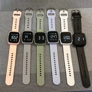 Модные водонепроницаемые часы унисекс для старшей школы, электронные квадратные, спортивные, для студентов, светящиеся, для средней школы, мужские, универсальные, светодиодные, женские зелёный