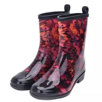Модные водонепроницаемые резиновые резиновые сапоги. Модная нескользящая прозрачная женская обувь на низком каблуке. 36 чёрный