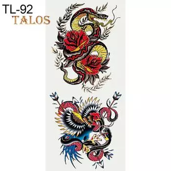 Модные водонепроницаемые временные татуировки-наклейки, боди-арт, змея, кошка, собака, сова, наклейки, временные татуировки one size