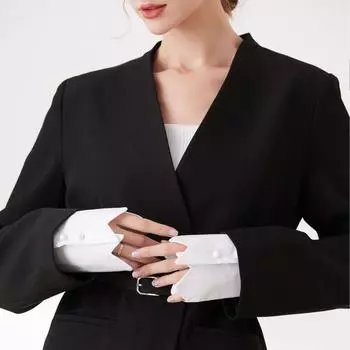 Модные волнистые хлопковые поддельные рукава, многослойная поддельная рубашка, декорированная поддельными манжетами, костюмные запястья, рукава белый