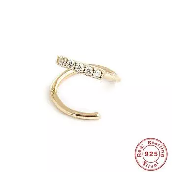 Модные вращающиеся серьги-гвоздики из стерлингового серебра S925 с одним рядом цирконов 925 Silver