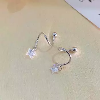 Модные вращающиеся серьги-звезды для женщин, индивидуальный свежий стиль, серьги-винты против удаления ушей