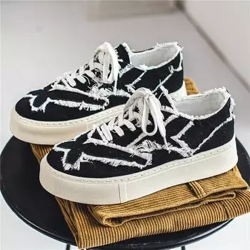 Модные вулканизированные кроссовки, мужская летняя парусиновая обувь, мужская обувь, модные повседневные кроссовки, студенческая обувь, мужские прогулочные кроссовки на плоской подошве 39 чёрный