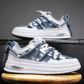 Модные вулканизированные кроссовки, мужская обувь, модные повседневные кроссовки, студенческая обувь, мужские прогулочные кроссовки на плоской подошве 39 белый/синий