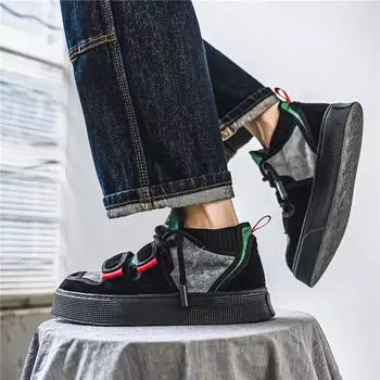 Модные вулканизированные кроссовки мужские туфли на платформе повседневная обувь для мужчин спортивные кроссовки для бега кроссовки мужские уличные туфли для мужчин 39 чёрный