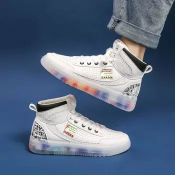 модные высокие баскетбольные кроссовки мужские повседневные кроссовки Air дышащая спортивная обувь мужские теннисные кроссовки легкая атлетика баскетбольные кроссовки 39