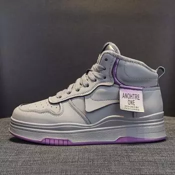 Модные высокие белые туфли из натуральной кожи для женщин, весна-осень, универсальные спортивные туфли на толстой подошве, белые кроссовки для женщин 34 белый