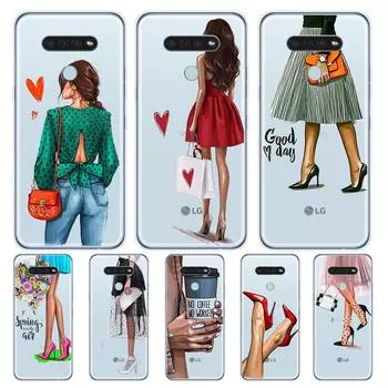 Модные высокие каблуки для девочек для LG K92 K52 K62 K22 K71 K61 K51S K41S G8 G8S G8X V35 V50 V40 V50S V60 Q60 чехол для телефона V30 ThinQ