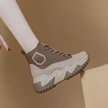 «Модные высокие кроссовки для женщин»: «Ботинки на толстой подошве, высокие, нескользящие, удобные, универсальные для весны/осени». 40