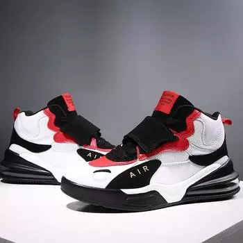 Модные высокие кроссовки на воздушной подушке Unsiex, спортивные кроссовки для бега, уличные дышащие кроссовки с мягкой подкладкой 37 чёрный