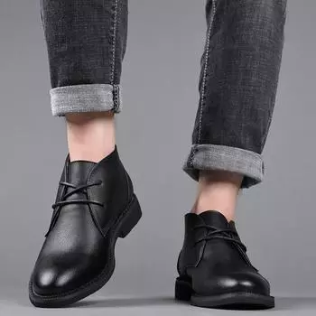 Модные высокие мужские кожаные туфли класса люкс и высокого качества для вечеринок, мотоциклов, повседневных, офисных, универсальных мужских кожаных туфель 38 коричневый