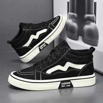 Модные высокие мужские повседневные туфли, удобные кроссовки на плоской подошве, мужская парусиновая обувь, легкие туфли на плоской подошве, спортивная обувь для студентов и прогулок 40