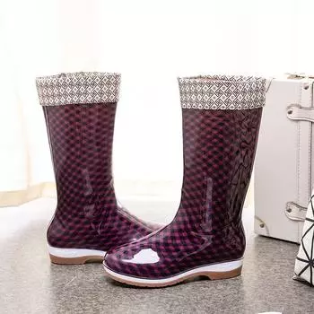 Модные высокие водонепроницаемые сапоги до середины голени, женские дождевые сапоги, весна/осень 2024, женские дождевые сапоги из ПВХ, rty678 36