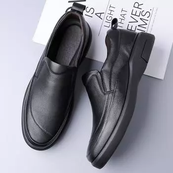 Модные высококачественные фирменные мужские мокасины Элегантная деловая обувь Повседневная обувь для отдыха на открытом воздухе Мужская обувь из натуральной кожи Официальная обувь для торжественных случаев 38 чёрный