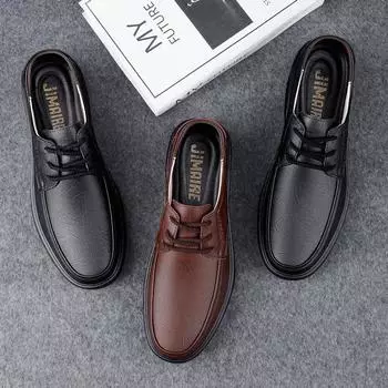 Модные высококачественные классические мужские туфли для свадьбы, повседневная мужская обувь из натуральной кожи, универсальные нескользящие деловые оксфорды для мужчин 38 коричневый