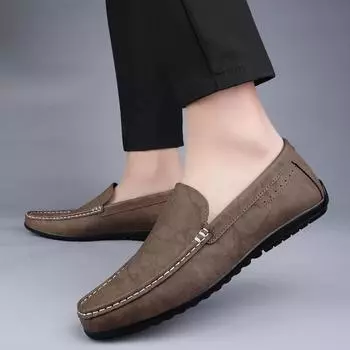 Модные высококачественные мокасины для мужчин, деловая обувь, обувь ручной работы, натуральная кожа, универсальные лоферы, высококачественные слипоны, мужская повседневная обувь 37 коричневый