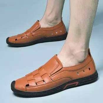 Модные высококачественные мужские деловые туфли из натуральной кожи, роскошные брендовые удобные мужские дышащие офисные туфли для вождения 38 коричневый