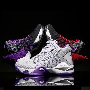 Модные высококачественные мужские и женские баскетбольные кроссовки для спорта на открытом воздухе дышащие удобные унисекс спортивные туфли 36 серый