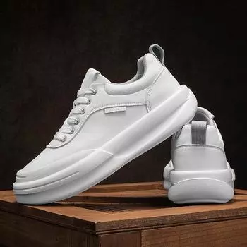 Модные высококачественные мужские повседневные кожаные кроссовки для активного отдыха 2024 года, новые модные противоскользящие кроссовки для ходьбы, минималистичные туфли на шнуровке для вождения 39 песчаный