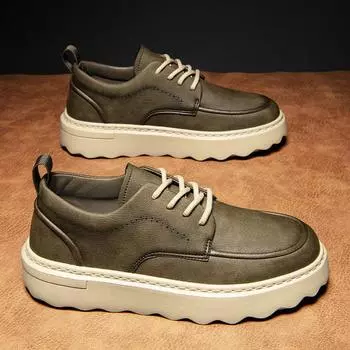 Модные высококачественные мужские повседневные кожаные туфли-оксфорды, классические однотонные деловые повседневные туфли, уличные туфли для вождения, новая модельная обувь 39 чёрный