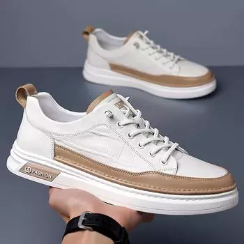 Модные высококачественные мужские повседневные кожаные туфли, стильные удобные дизайнерские туфли на плоской подошве, брендовые мужские вулканизированные туфли, противоскользящие уличные туфли для вождения 38 чёрный