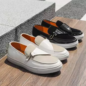 Модные высококачественные мужские повседневные кожаные туфли, удобные туфли на плоской платформе, большой размер 46, туфли без застежек для мужчин, Zapatos Para Hombres 38