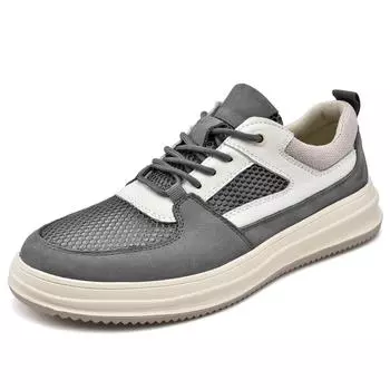 Модные высококачественные мужские сетчатые повседневные туфли на толстой подошве для пешего туризма модные альпинистские туфли со шнуровкой спортивная обувь 38 серый