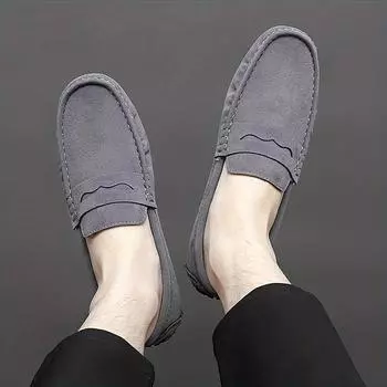 Модные высококачественные мужские туфли из натуральной кожи. Повседневные мужские туфли без застежек. Мужские мокасины на плоской подошве. Обувь больших размеров. Ручная работа. 38 коричневый