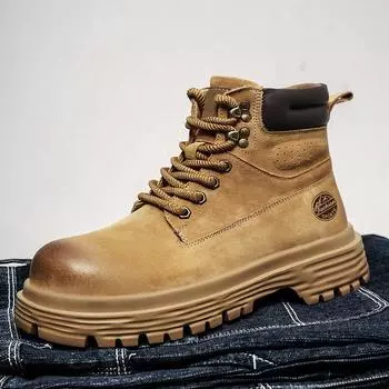 Модные высококачественные мужские замшевые кожаные мотоциклетные ботинки осень-зима высокие ботинки деловые повседневные ботильоны роскошные зимние ботинки 39