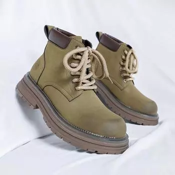 Модные высококачественные повседневные кожаные мужские ботильоны на толстой резиновой подошве мужские мотоциклетные ботинки модная теплая плюшевая меховая зимняя обувь 38