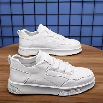 Модные высококачественные повседневные кожаные туфли, горячая распродажа 2024 года, новые брендовые кроссовки с толстой подошвой, мужские удобные туфли на плоской подошве для ходьбы, слипоны, вулканизированная обувь 39 чёрный