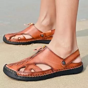 Модные высококачественные сандалии мужские пляжные сандалии удобные повседневные туфли легкие летние мужские сандалии большого размера Comfortableo utdoors 38-48 36.5 коричневый