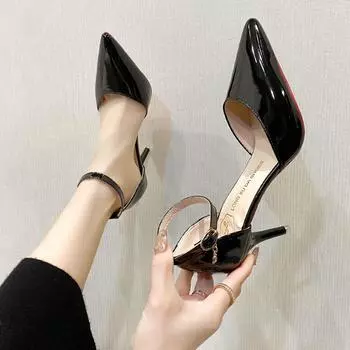 Модные высококачественные туфли на высоком каблуке телесного цвета для женщин, новый стиль 2024 года, классические туфли на высоком каблуке с пряжкой, модные элегантные туфли с острым носком для торжественных случаев 34