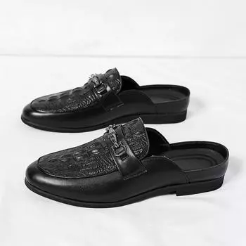 Модные высококачественные удобные тапочки для женщин, летние туфли для ходьбы 2024 года, классические сандалии из кожи и ткани для мужчин 38 чёрный